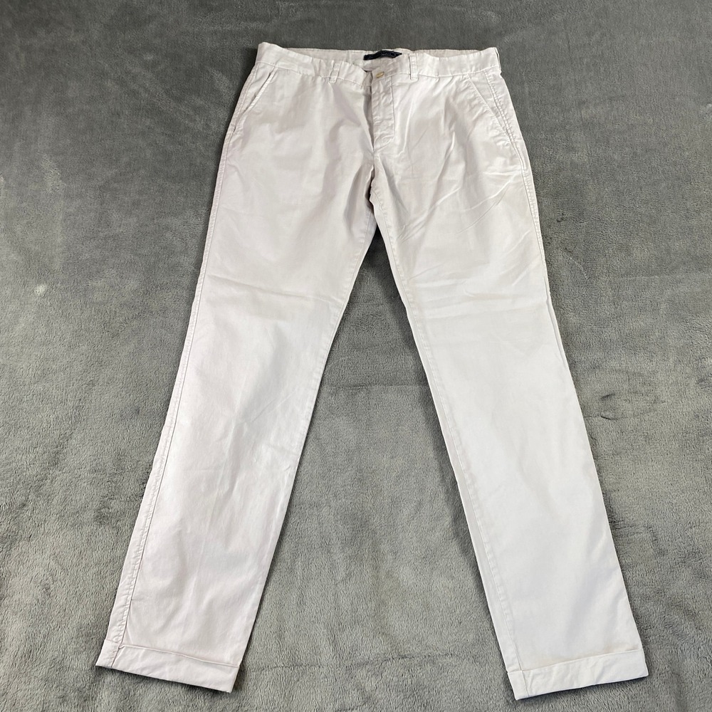 Harmont & Blaine Chinos Men US38 EU54 Gray Narrow Fit Cotton Stretch Trousers EU